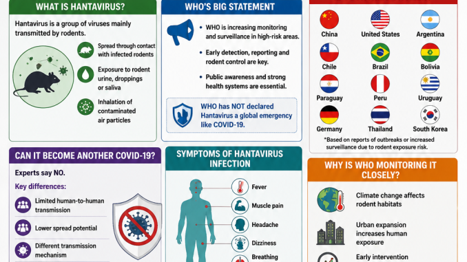 Global Health Alert: Hantavirus Pandemic Risk Raises Concern as WHO Warns Multiple Countries